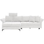 ECKSOFA in Chenille Creme  - Creme/Schwarz, KONVENTIONELL, Textil/Metall (291/153cm) - Hom`in