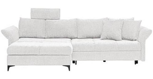 ECKSOFA in Chenille Creme  - Creme/Schwarz, KONVENTIONELL, Textil/Metall (291/153cm) - Hom`in