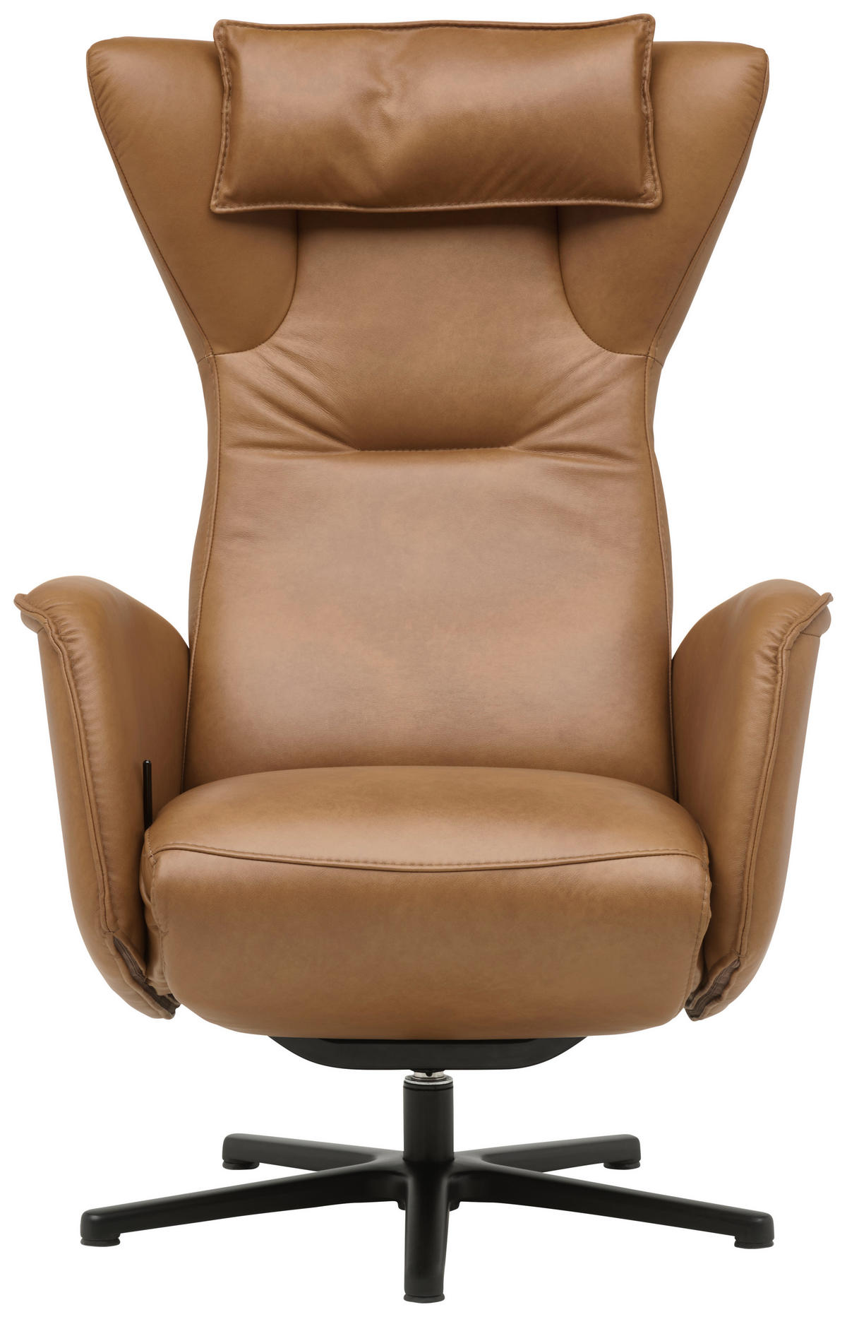 RELAXSESSEL Leder Cognac  - Cognac/Schwarz, Design, Leder/Metall (75/106/86cm) - Valdera