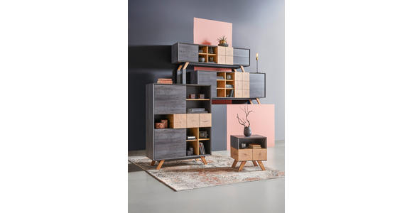 HIGHBOARD in 100/133,5/40 cm - Eichefarben/Dunkelgrau, Design, Holz/Holzwerkstoff (100/133,5/40cm) - Carryhome