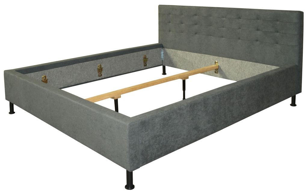 TAPECIRANI KREVET   90/200 cm   tamno siva  - tamno siva/crna, Moderno, drvo/tekstil (90/200cm)