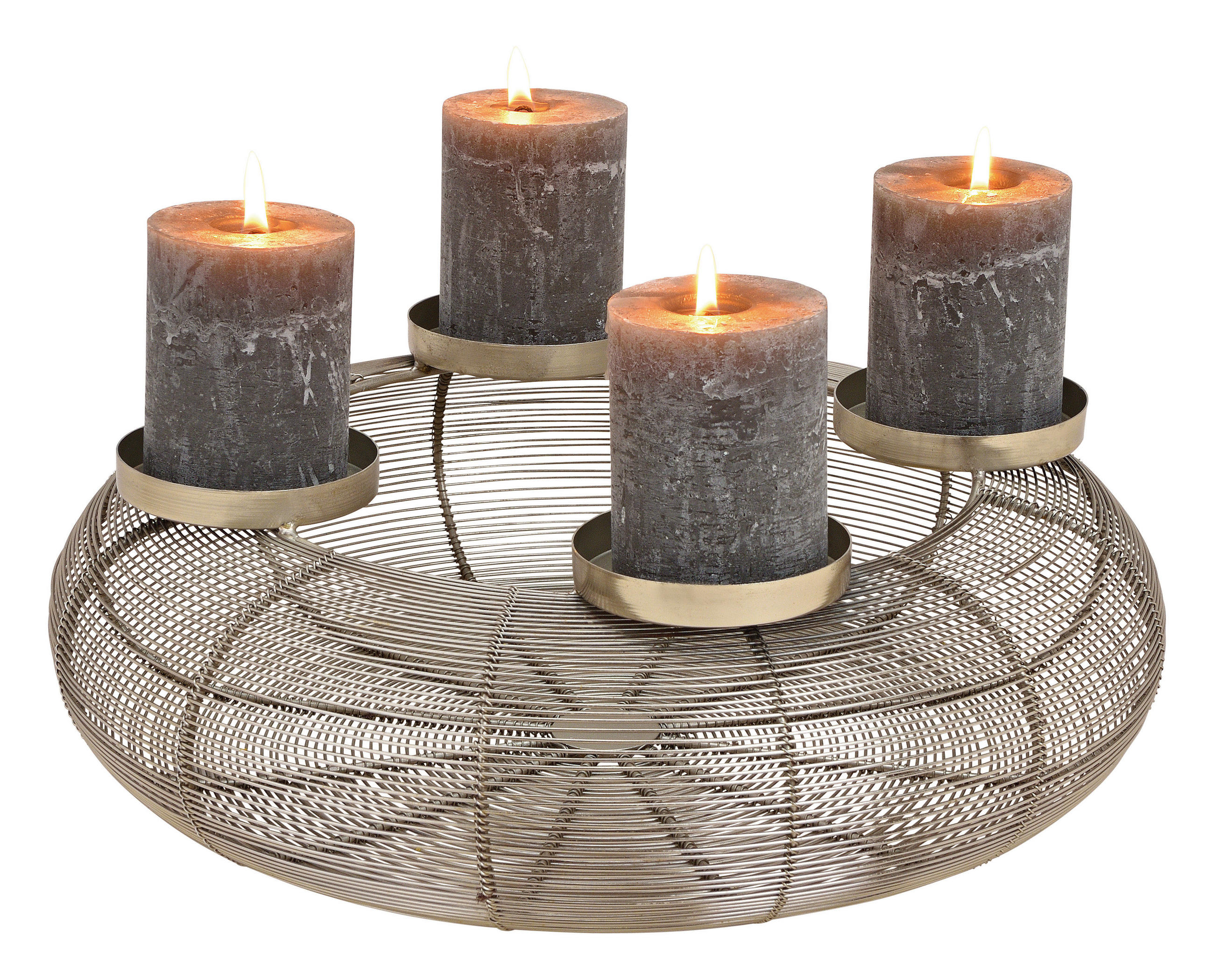 ADVENTSKERZENHALTER  - Schwarz, Basics, Metall (38,5/38,5/11cm) - X-Mas