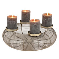 ADVENTSKERZENHALTER  - Schwarz, Basics, Metall (38,5/38,5/11cm) - X-Mas