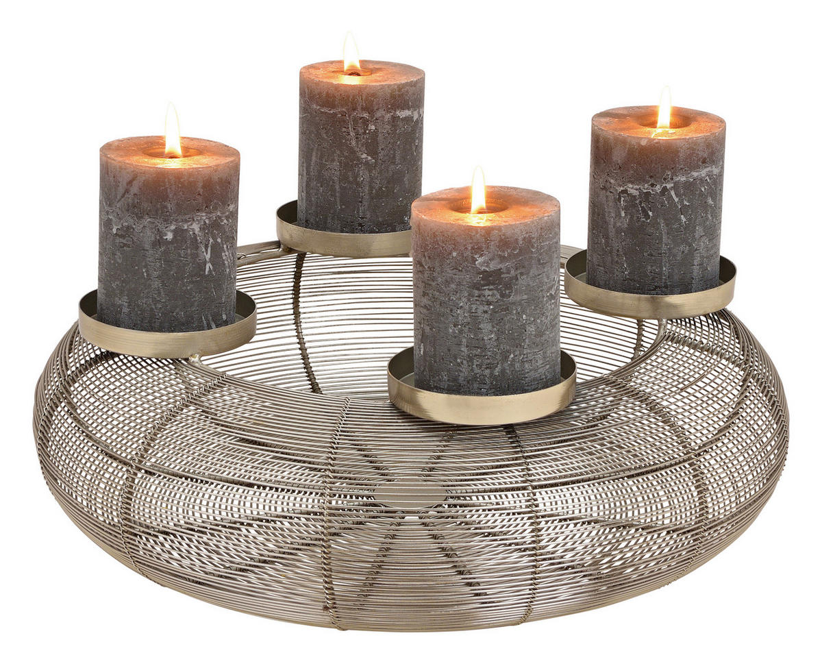 ADVENTSKERZENHALTER  - Schwarz, Basics, Metall (38,5/38,5/11cm) - X-Mas