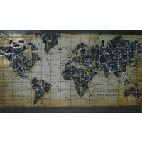 METALLBILD Weltkarte 70/120 cm  - Rostfarben/Multicolor, Trend, Metall (70/120cm) - Monee