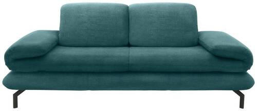 2,5-SITZER mit Funktionen Webstoff Petrol  - Petrol/Schwarz, Design, Textil/Metall (224 (284)/83 (110)/98cm) - LOOKS by W.Joop