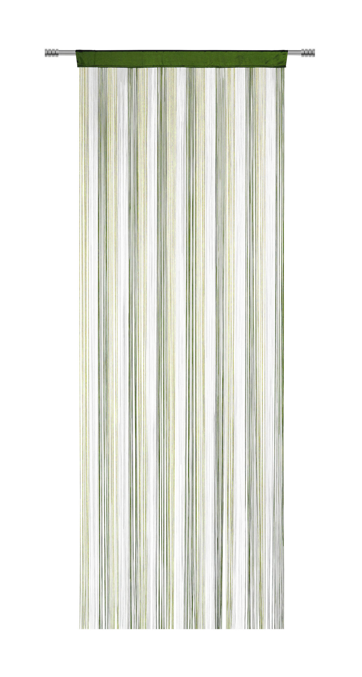 FADENVORHANG transparent  - Dunkelgrün/Naturfarben, Basics, Textil (90/245cm) - Boxxx