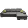 ECKSOFA in Flachgewebe Grau  - Chromfarben/Grau, Design, Textil (309/195cm) - Beldomo Style
