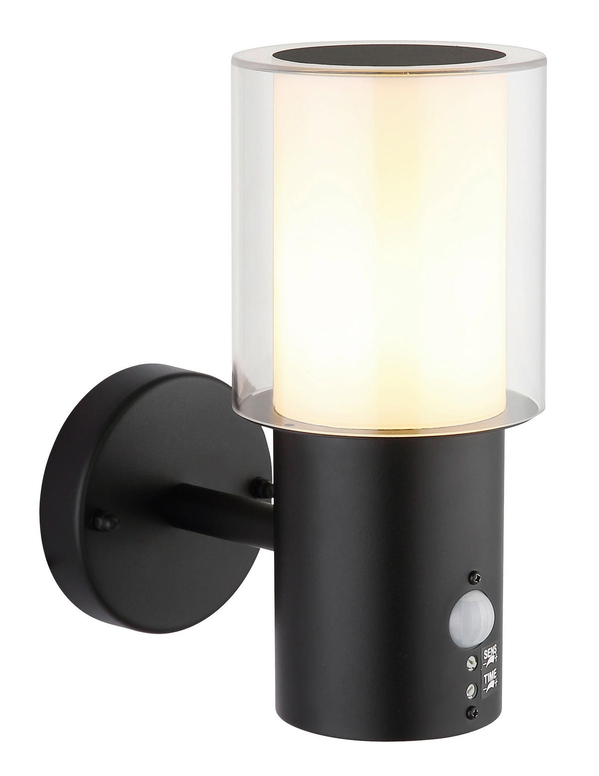 AUSSENLEUCHTE Compton 12/24,5 cm  - Klar/Schwarz, Design, Kunststoff/Metall (12/24,5cm) - Globo