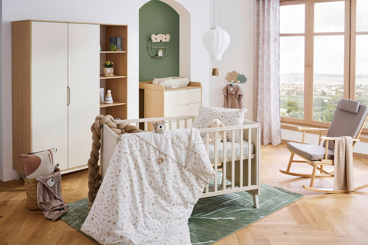 KRESLO NA DOJČENIE  - prírodná farba/taupe, Basics, drevo/textil (63/98/94cm) - My Baby Lou