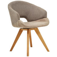 ARMLEHNSTUHL  in Webstoff  - Eichefarben/Cappuccino, Design, Holz/Textil (58/83/59cm) - Linea Natura