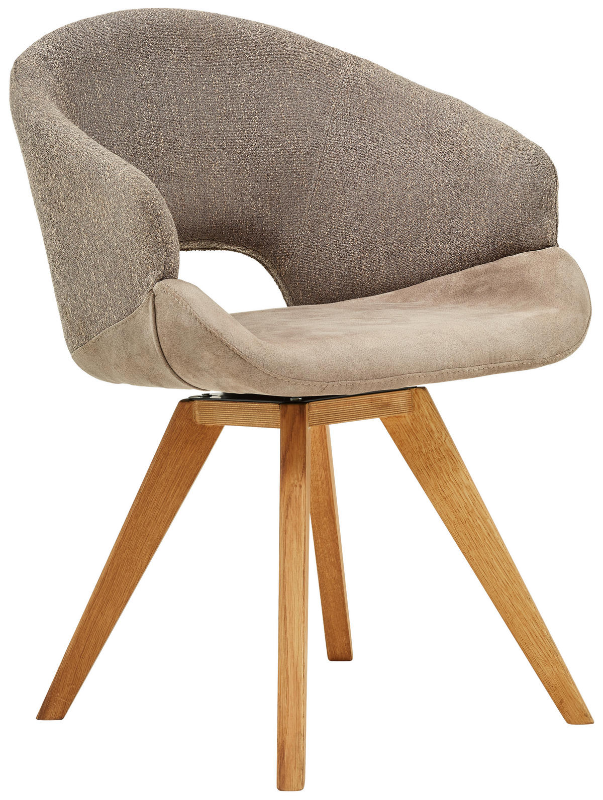 ARMLEHNSTUHL  in Webstoff  - Eichefarben/Cappuccino, Design, Holz/Textil (58/83/59cm) - Linea Natura