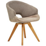 ARMLEHNSTUHL  Stoffauswahl, Typenauswahl Webstoff  - Eichefarben/Cappuccino, Design, Holz/Textil (58/83/59cm) - Linea Natura