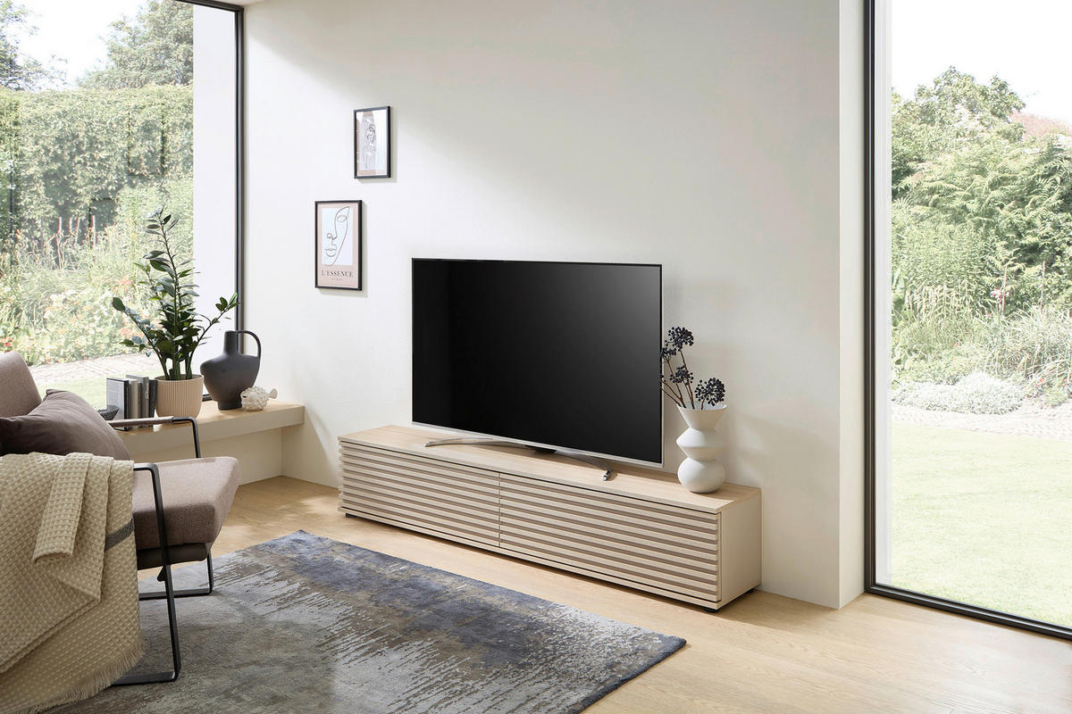 LOWBOARD  in 180/30/30 cm  - Kaschmir/Eichefarben, Design, Holzwerkstoff/Kunststoff (180/30/30cm) - Boxxx