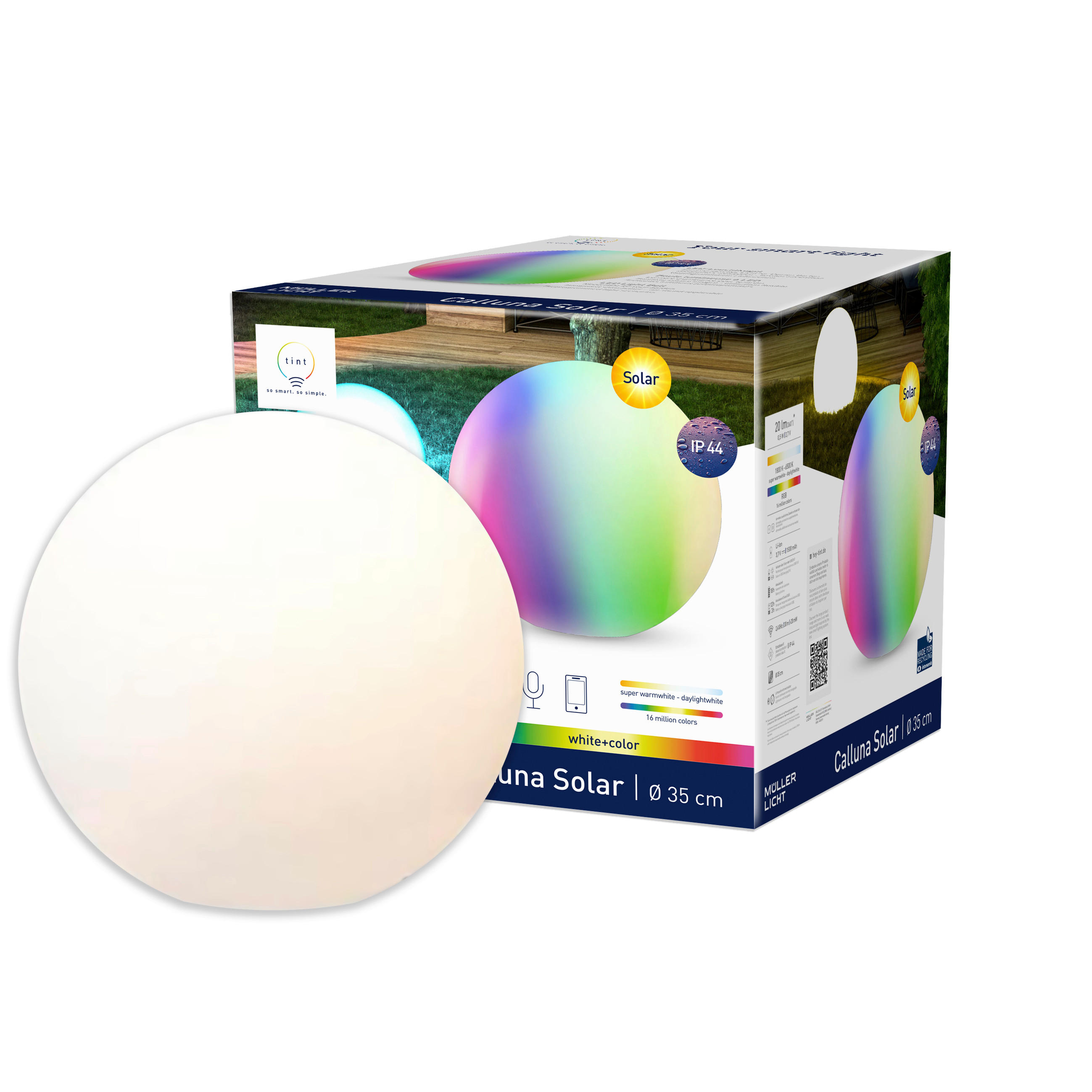 SOLARLEUCHTE  - Multicolor, Basics, Kunststoff (35cm) - Tint