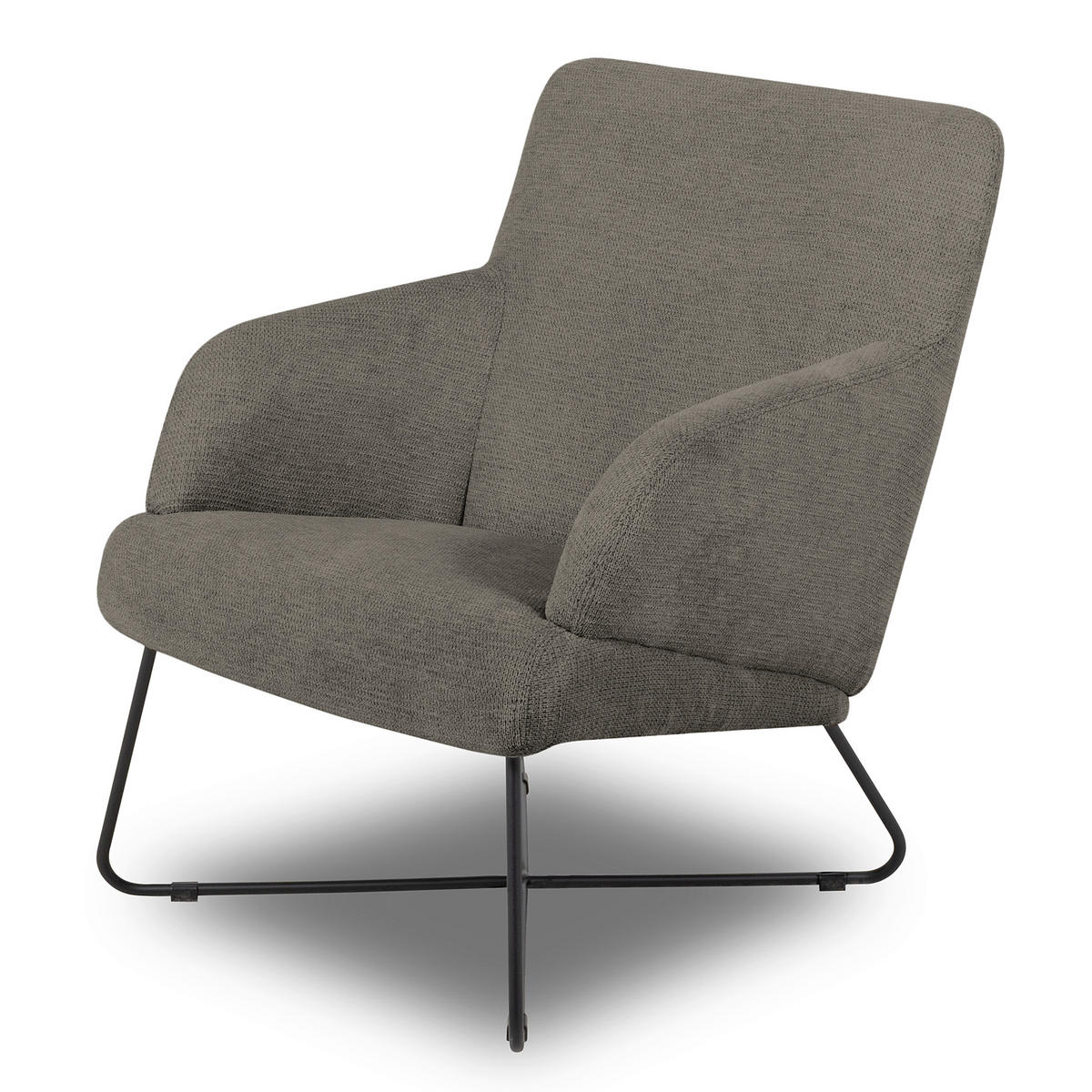 SESSEL in Chenille Graphitfarben  - Schwarz/Graphitfarben, Design, Textil/Metall (67/87/74cm) - Livetastic