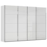 SCHWEBETÜRENSCHRANK  in Weiß, Seidengrau  - Chromfarben/Seidengrau, Design, Glas/Holzwerkstoff (316/223cm) - Novel