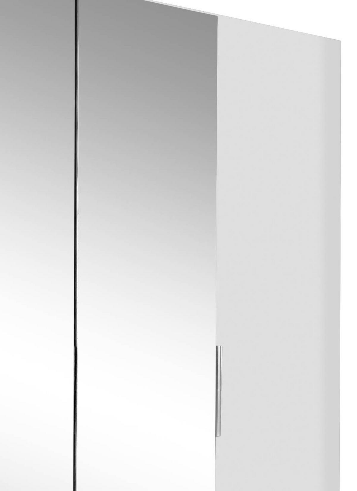 DREHTÜRENSCHRANK in Weiss, Silberfarben  - Chromfarben/Weiss, Modern, Glas/Holzwerkstoff (200/216/58cm) - MID.YOU