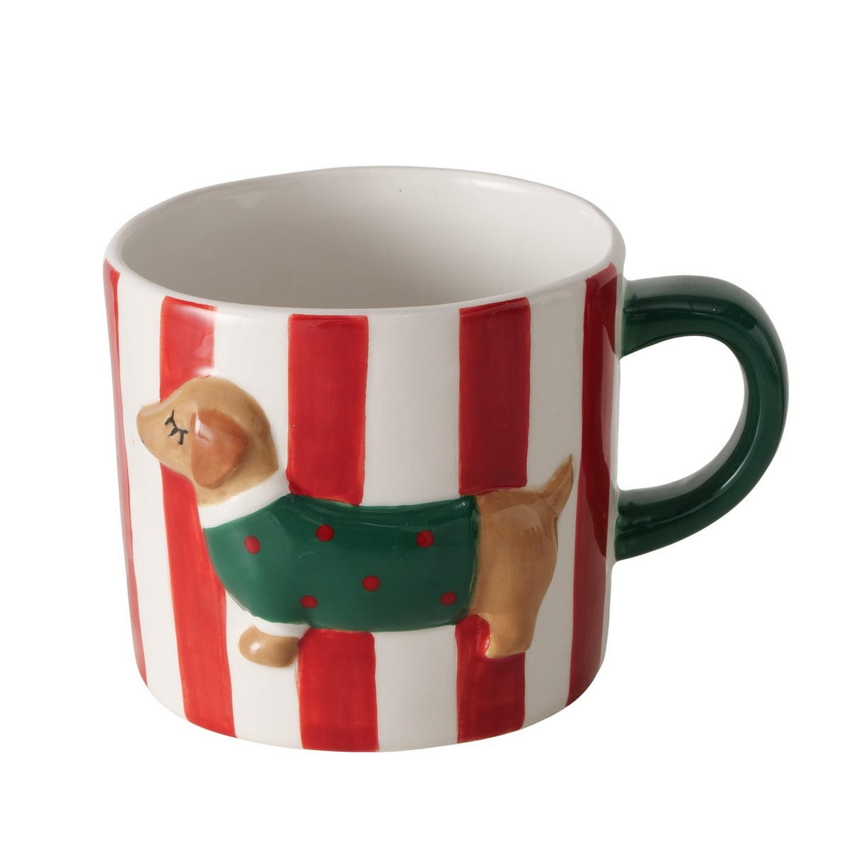 BECHER    - Rot/Grün, LIFESTYLE, Keramik (13,5/10,4/9cm)