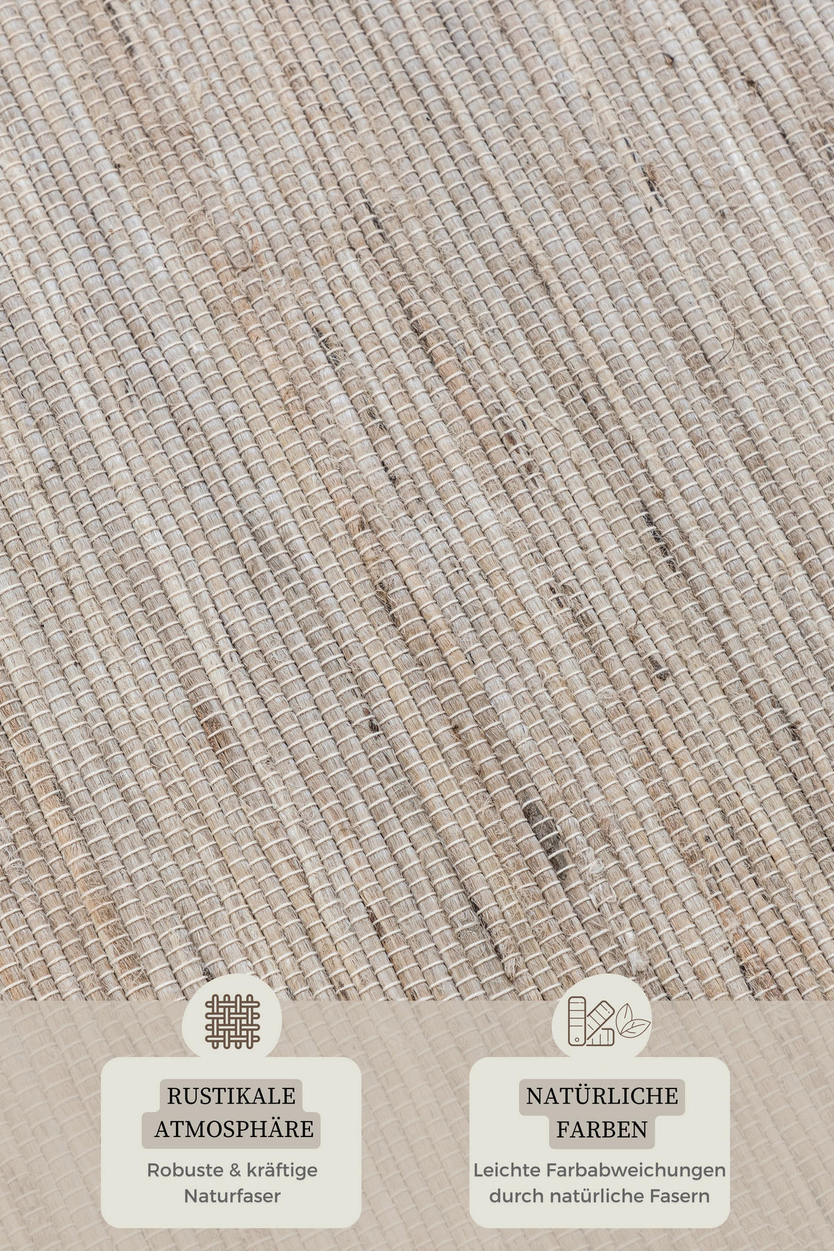 JUTETEPPICH Wohnzimmer 190/280 cm Handloom 1.0 Greige rechteckig  - Greige, Basics, Textil (190/280cm) - Hanse Home