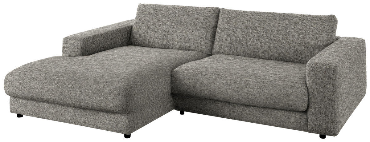 ECKSOFA in Flachgewebe Graubraun  190/270 cm  - Graubraun/Schwarz, Design, Kunststoff/Textil (190/270cm) - Lomoco