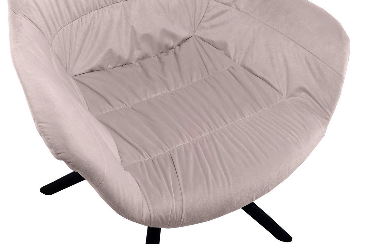 ARMLEHNSTUHL  in Samt  - Schwarz/Rosa, MODERN, Textil/Metall (64/82/63cm) - Livetastic