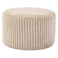 HOCKER in Textil Creme  - Creme, Design, Textil (59/36/59cm) - Xora