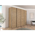 SCHWEBETÜRENSCHRANK 271/223/68 cm 4-türig Eiche Artisan  - Chromfarben/Eiche Artisan, Design, Holzwerkstoff/Metall (271/223/68cm) - Novel