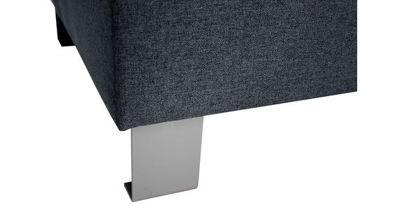 HOCKER Webstoff Anthrazit  - Anthrazit/Silberfarben, Design, Textil/Metall (62/41/62cm) - Xora