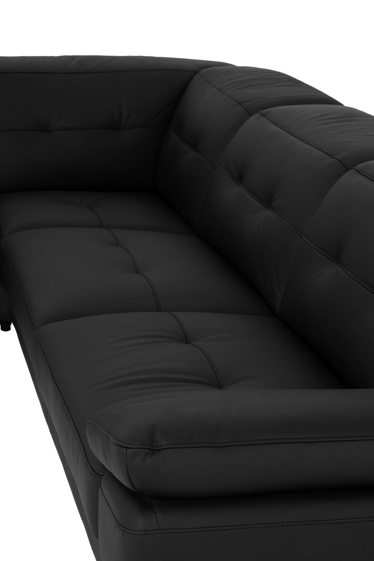CloseUp von MID.YOU ECKSOFA Schwarz Echtleder.