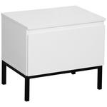 NACHTSCHRANK 49/43/35 cm  - Schwarz/Weiß, Design, Holzwerkstoff/Metall (49/43/35cm) - Hom`in