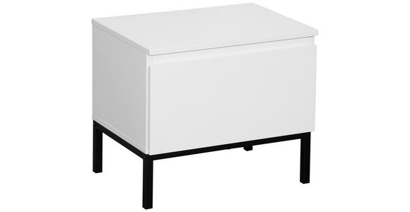 NACHTSCHRANK 49/43/35 cm  - Schwarz/Weiß, Design, Holzwerkstoff/Metall (49/43/35cm) - Hom`in