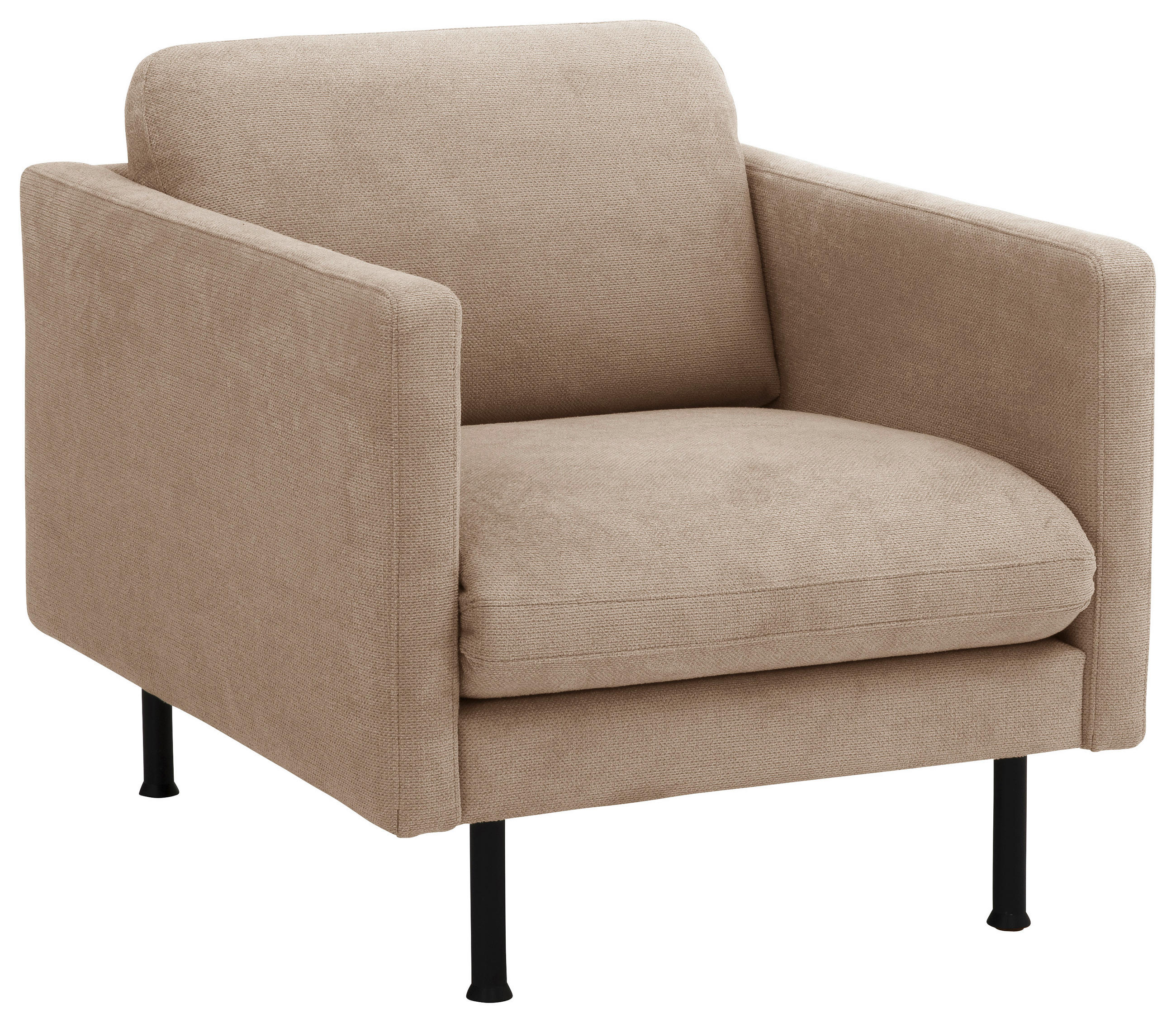 SESSEL Flachgewebe Beige  - Beige/Schwarz, Modern, Textil/Metall (76/78/89cm) - Max Winzer