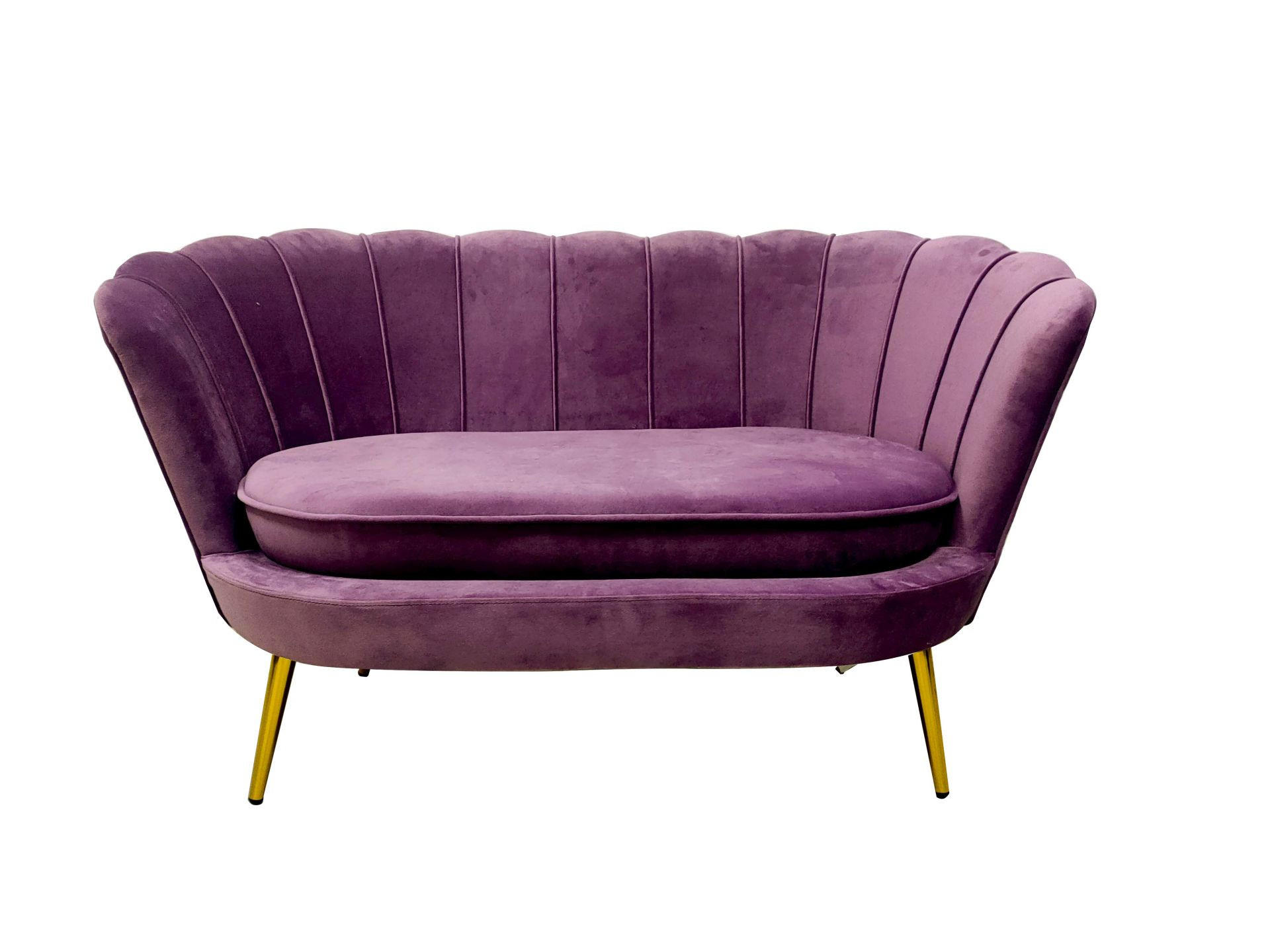 2-SED,  lila, zlate barve les, kovina, tekstil  - lila/zlate barve, Moderno, kovina/tekstil (132/78/76cm) - Xora