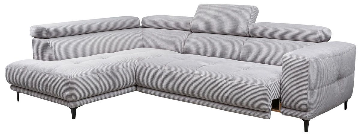ÜLŐGARNITÚRA textil szürke  - fekete/szürke, Modern, textil (210/304cm) - Xora