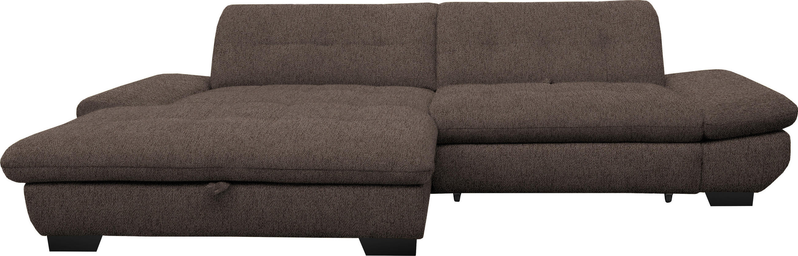 ECKSOFA in Mikrofaser Hellbraun  198/290 cm  - Hellbraun/Schwarz, Design, Textil/Metall (198/290cm) - Xora
