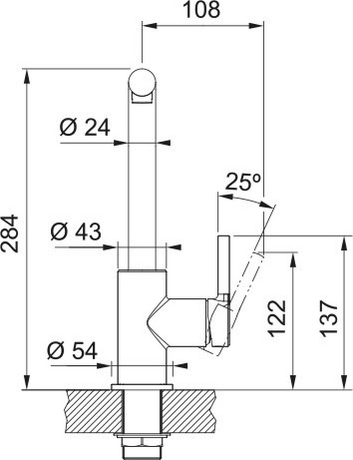 KÜCHENARMATUR - Schwarz, Basics, Metall (10,8/28,4/25,7cm) - Franke
