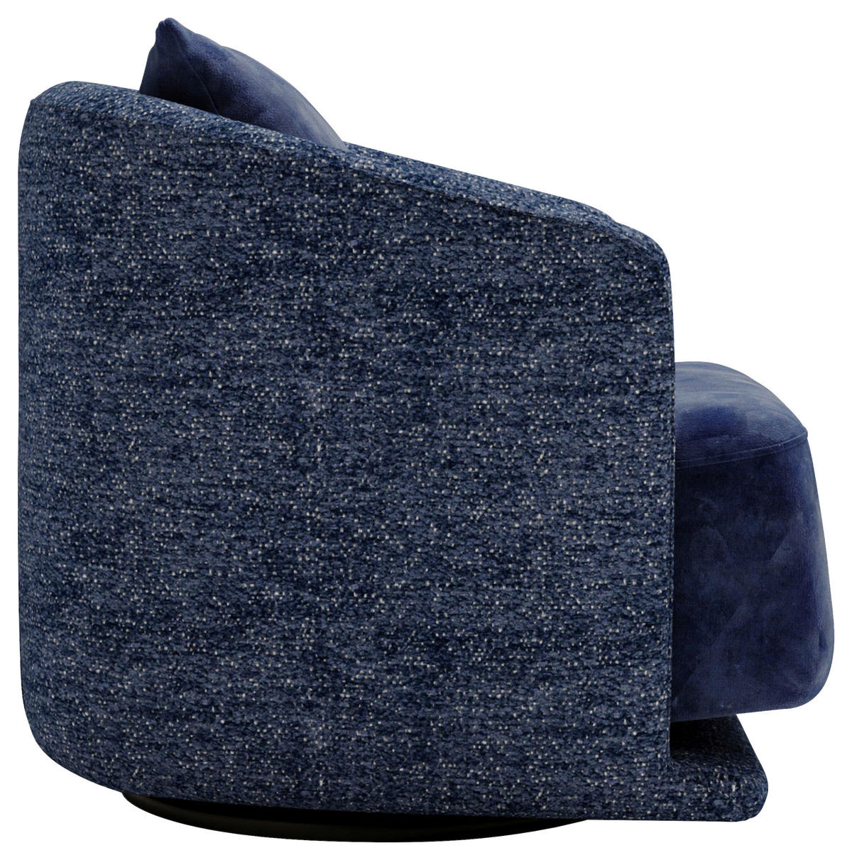 SESSEL in Plüsch, Bouclé Blau  - Blau/Schwarz, Design, Textil/Metall (83/80/75cm) - Livetastic