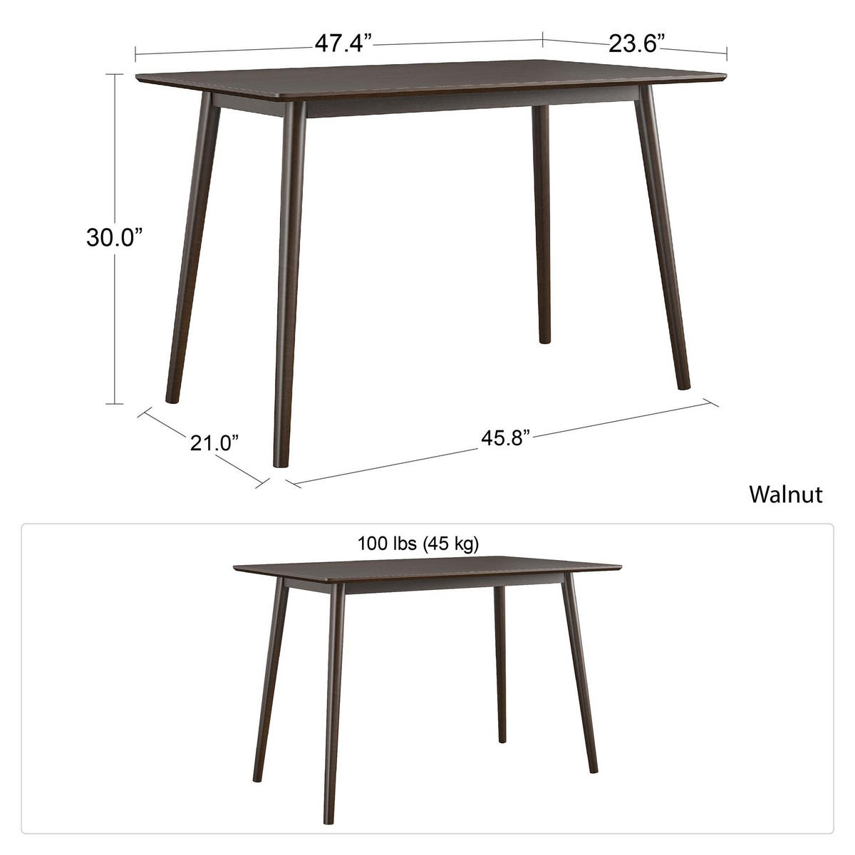 SCHREIBTISCH 119/75/59 cm  in Walnussfarben  - Walnussfarben, Design, Holzwerkstoff (119/75/59cm) - MID.YOU