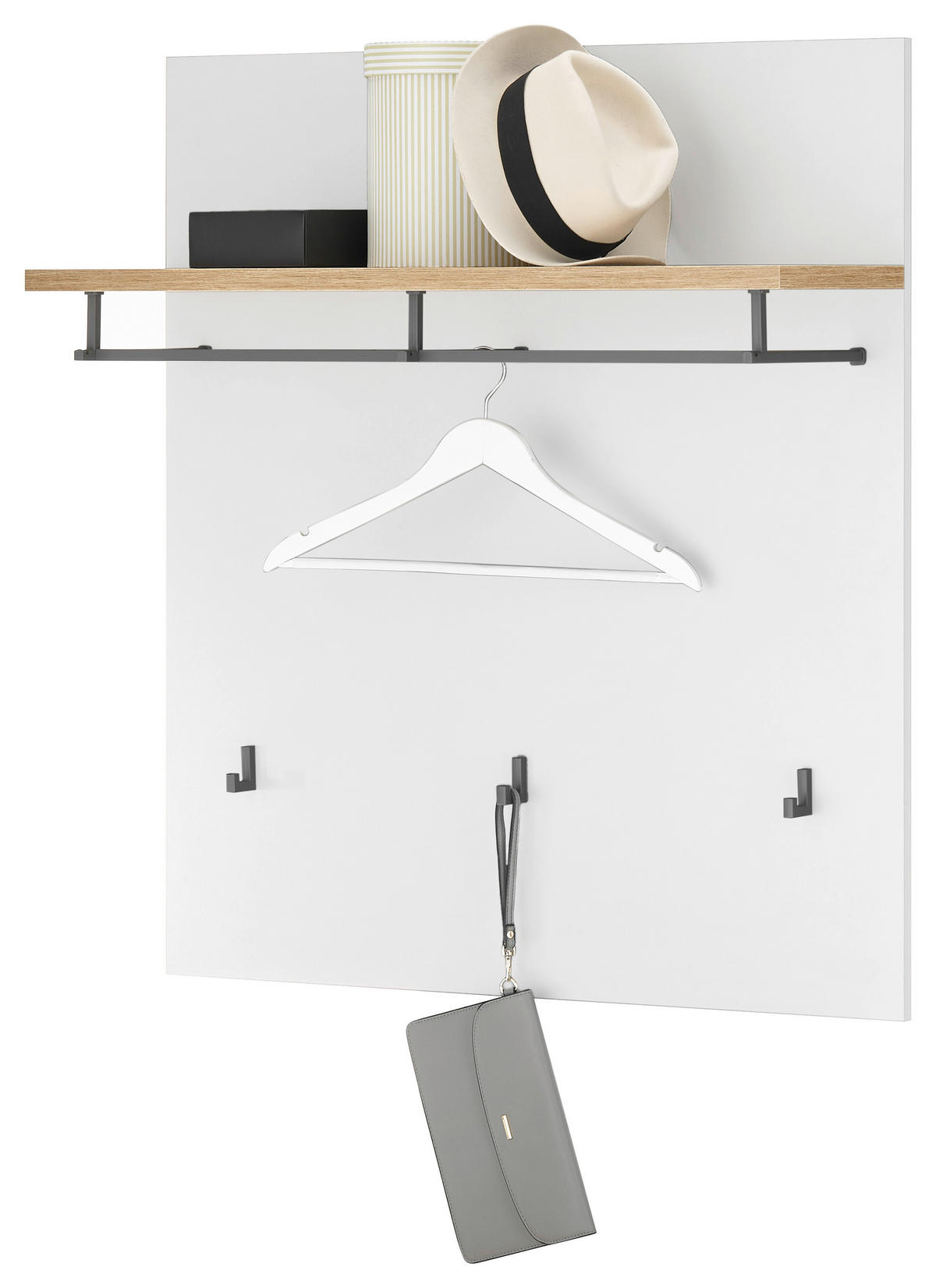 GARDEROBNI PANEL - temno siva/bela, Design, leseni material (85/95/27cm) - MID.YOU