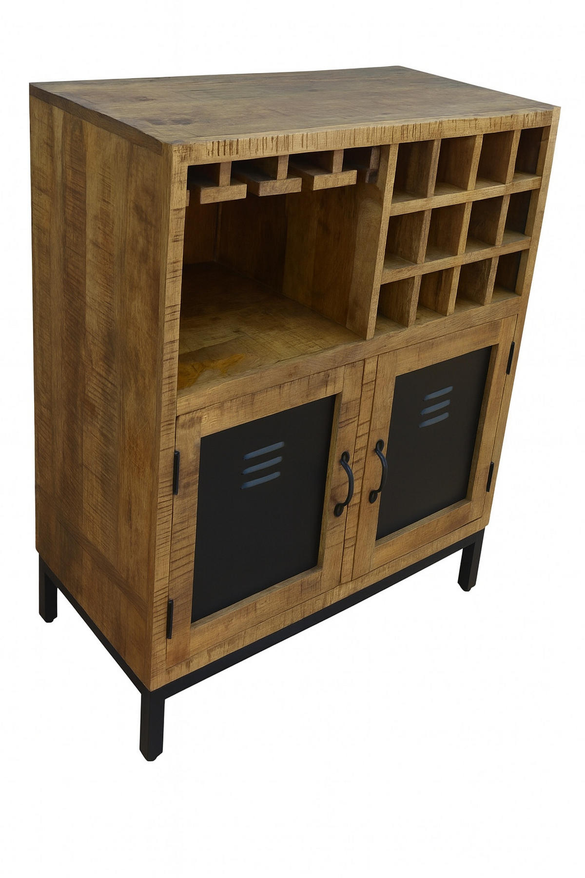 VYSOKÁ KOMODA, mangové drevo, prírodná farba, čierna, 90/100/40 cm - čierna/prírodná farba, Lifestyle, kov/drevo (90/100/40cm) - Landscape