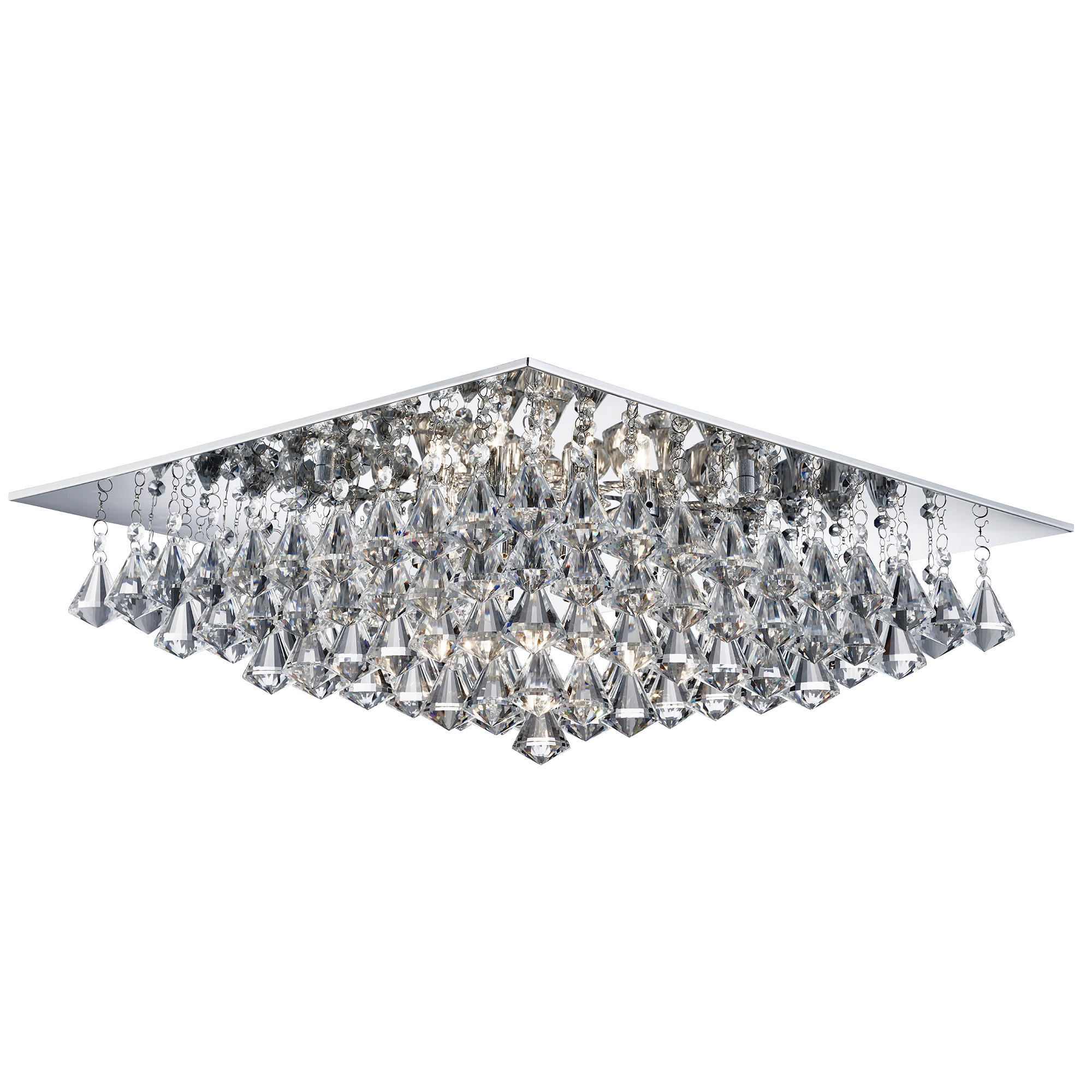 DECKENLEUCHTE Hanna 55/55/22 cm   - Klar, Design, Glas/Metall (55/55/22cm) - Searchlight