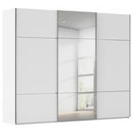 SCHWEBETÜRENSCHRANK 301/223/68 cm 3-türig Weiß  - Chromfarben/Weiß, KONVENTIONELL, Glas/Holzwerkstoff (301/223/68cm) - Novel
