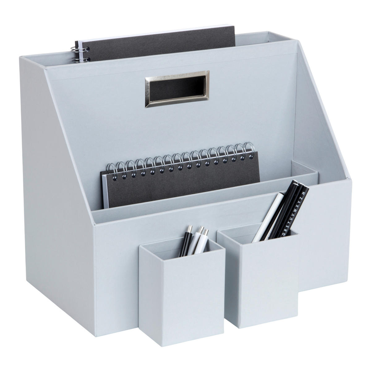 SCHREIBTISCHSET Papier, Karton Grau, Hellgrau  - Hellgrau/Grau, Basics, Karton/Papier (35/28/20cm)