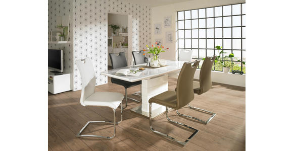 SCHWINGSTUHL in Metall, Textil Braun, Chromfarben - Chromfarben/Braun, Design, Textil/Metall (58,5/99,5/46cm) - Hom`in