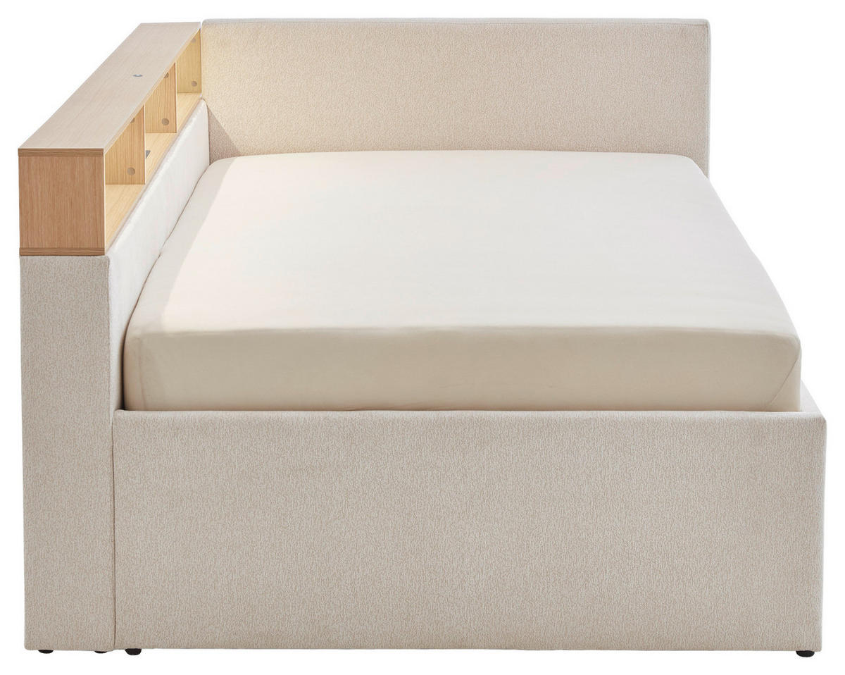 STAURAUMBETT 120/200 cm  in Eichefarben, Beige  - Eichefarben/Beige, MODERN, Holz/Holzwerkstoff (120/200cm) - Stylife