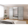 SCHWEBETÜRENSCHRANK 301/223/68 cm 3-türig Grau, Weiß  - Schwarz/Weiß, KONVENTIONELL, Glas/Holzwerkstoff (301/223/68cm) - Novel
