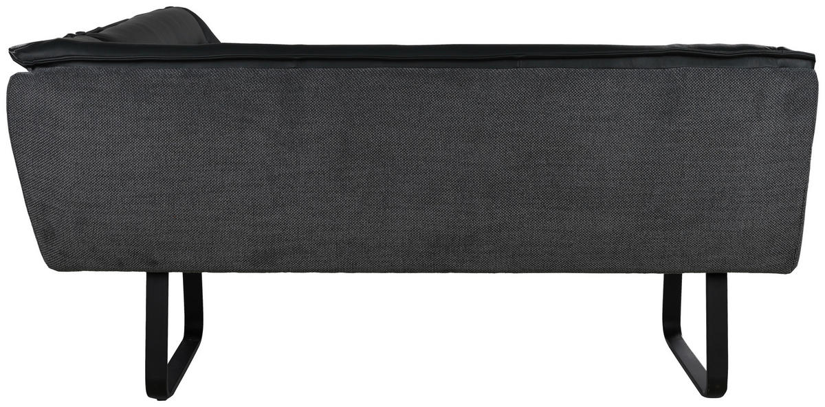 ECKBANK 237/178 cm Struktur Echtleder Schwarz   - Schwarz, Design, Leder/Textil (237/178cm) - Novel