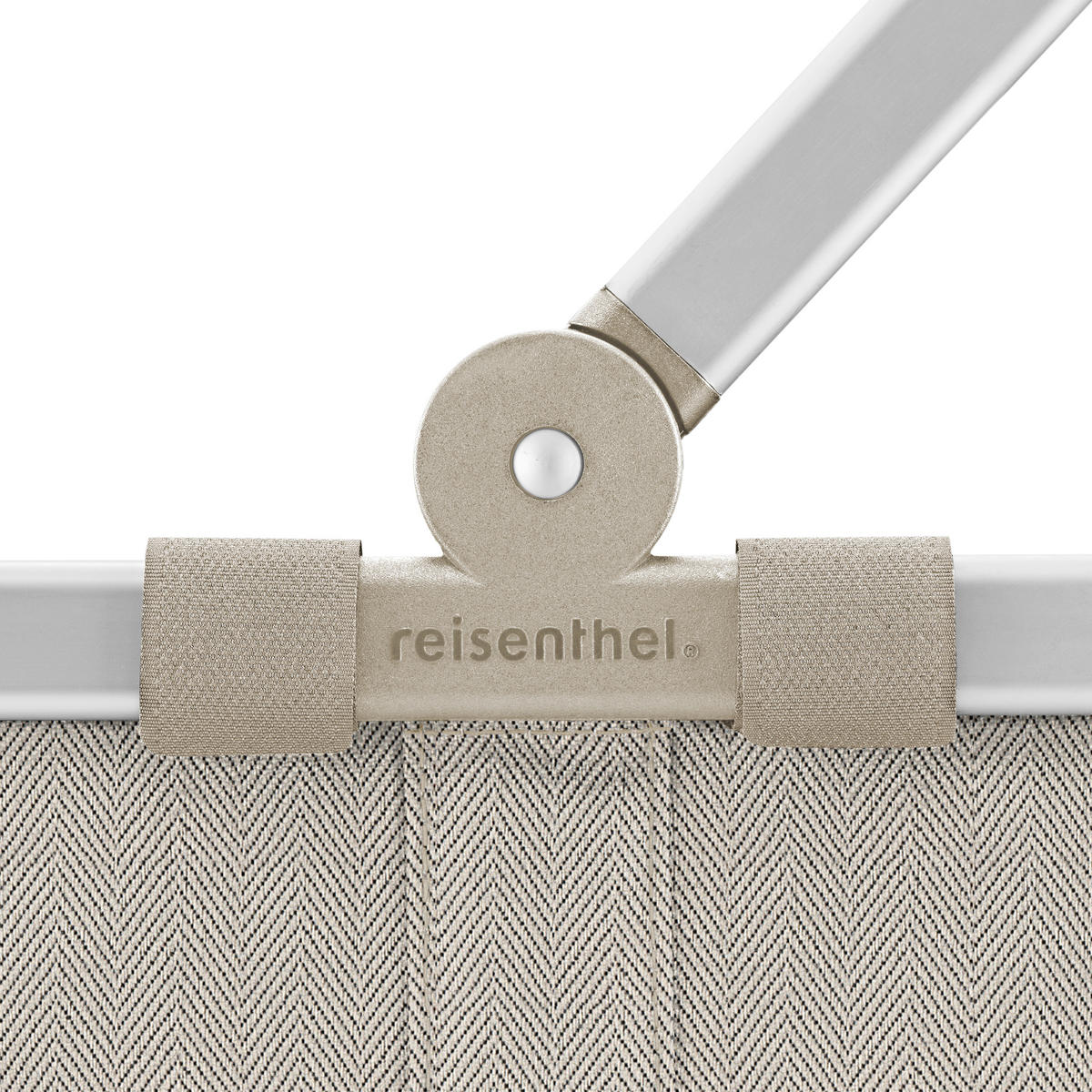 EINKAUFSKORB Herringbone Sand 22 L  - Beige/Schwarz, Basics, Kunststoff/Textil (49/29/28cm) - Reisenthel