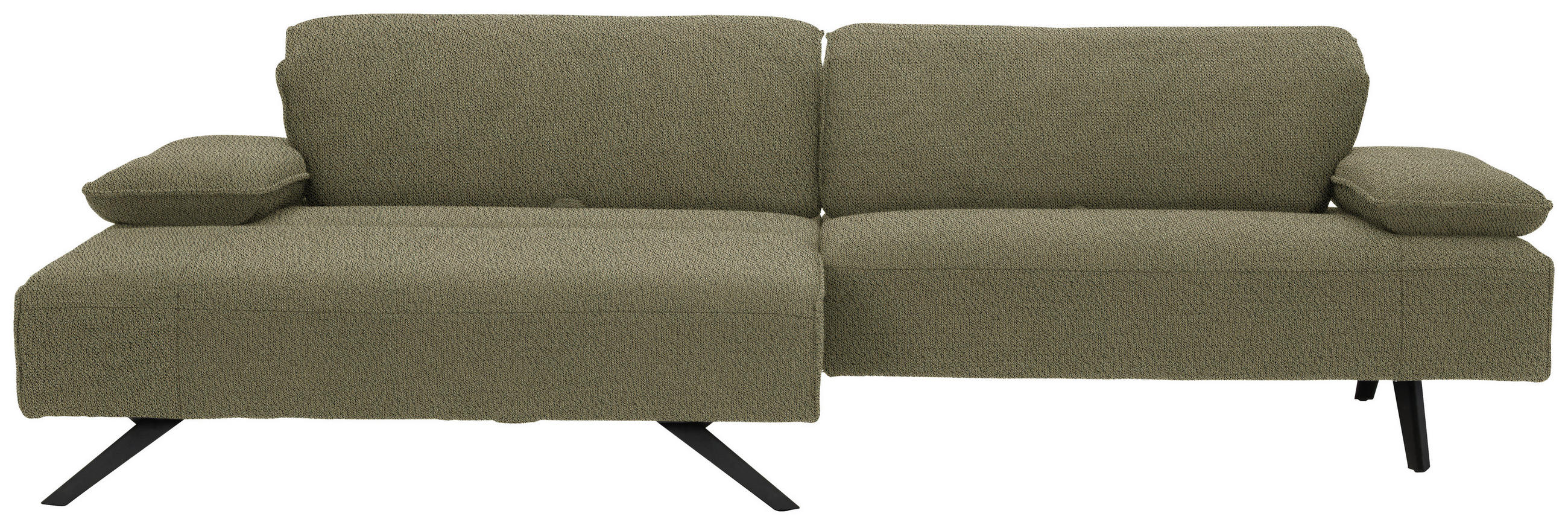 ECKSOFA in Flachgewebe Olivgrün  - Anthrazit/Olivgrün, Design, Textil/Metall (166/280cm) - Johann Jakob
